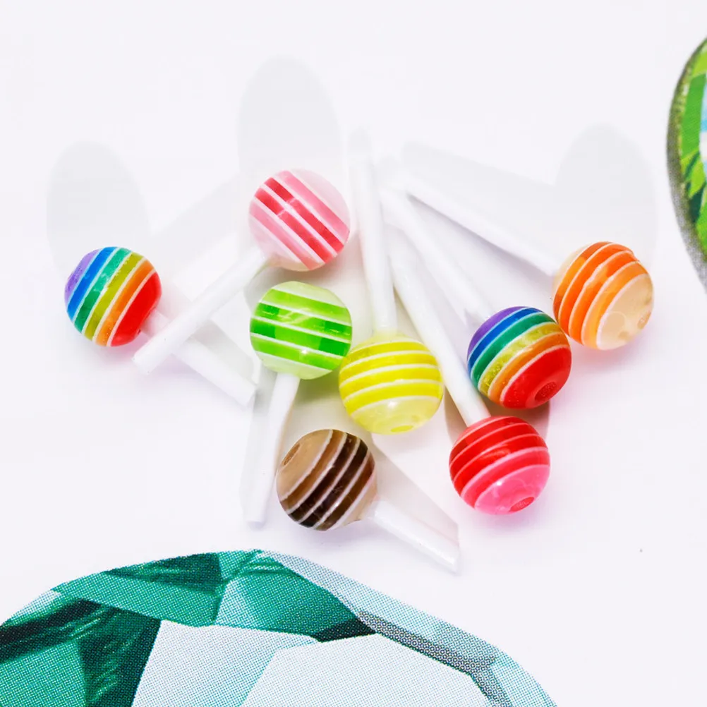 30Pcs High-Quality Mini Lollipops Elegant Plastic Lollipop Models with Vivid Colors for Decoration Mini Decors