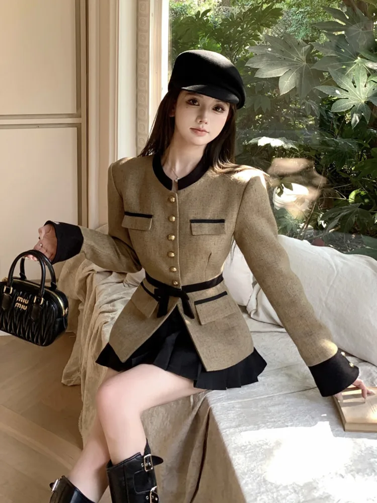 2024 New Winter Clothes For Women Two Piece Set Elegant Fashion OL Jackets Coat + Skirt Suits Female 2 Piece Sets Women Outfit