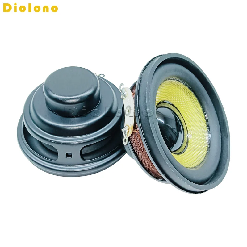 2pcs 4 Ohms 5W 52mm Round 16 Core Dual Neodymium Magnetic Waterproof Speaker 2 inch Yellow Glassfiber Audio Black Loudspeaker