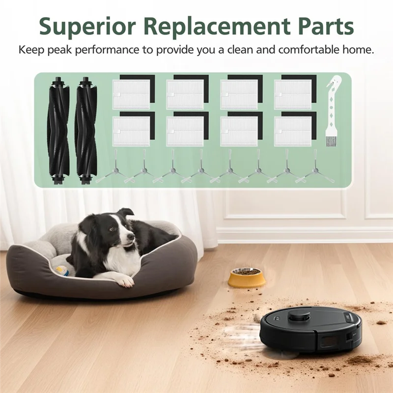 

WHYY-For Eufy Robot Vacuum Replacement Parts Accessories Kit For Eufy Replacement Brushes