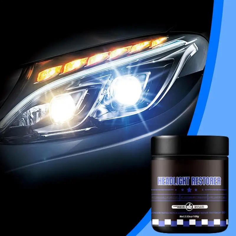 Headlight Restoration Kit Headlight Polish With Sponge 3.53oz Auto Headlight Scratch Restoring Fluid For Yellowing Oxidation