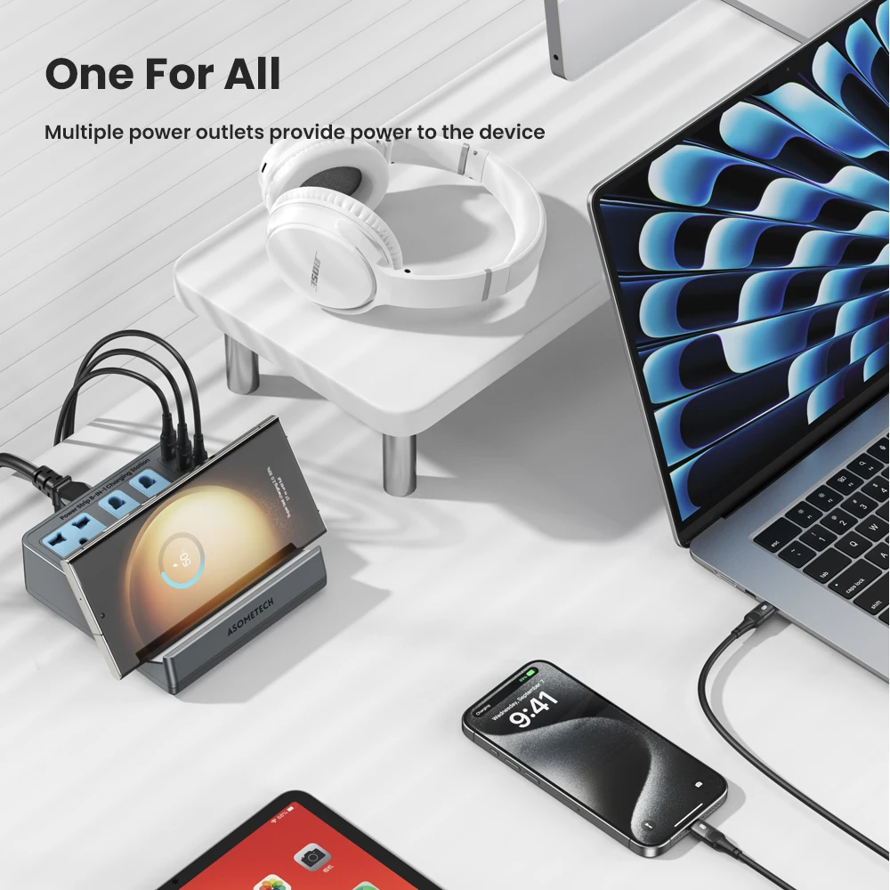 شاحن USB C سريع في 1 ، شريط طاقة ، 3 تيار متردد ، نوع C ، PD ، شاحن عالي السرعة لماك بوك ، ايفون 15 ، وسامسونج 23 #6