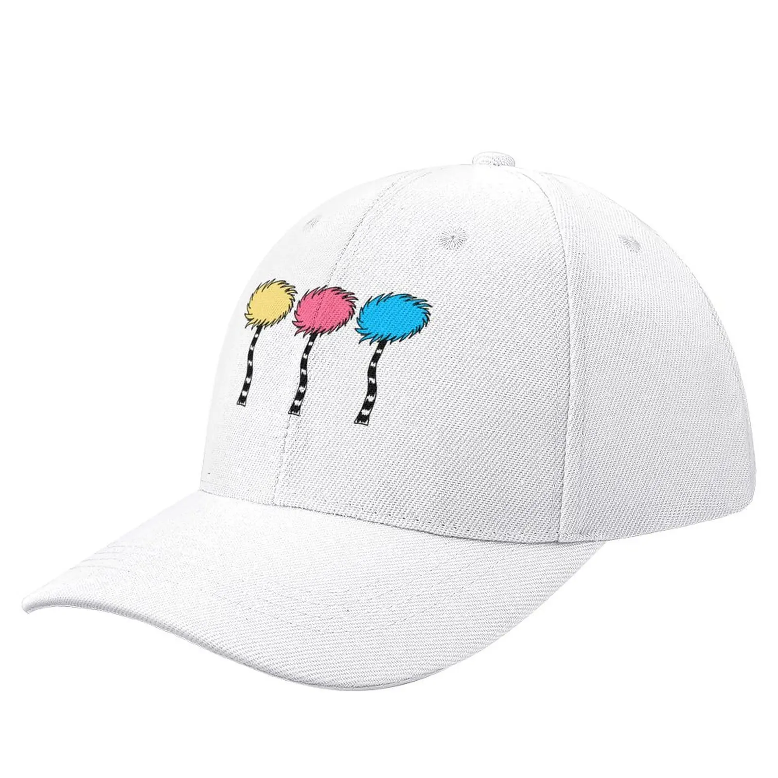 Three Colorful Truffula Trees Baseball Cap Streetwear Brand Man cap Sunscreen black Male Women's