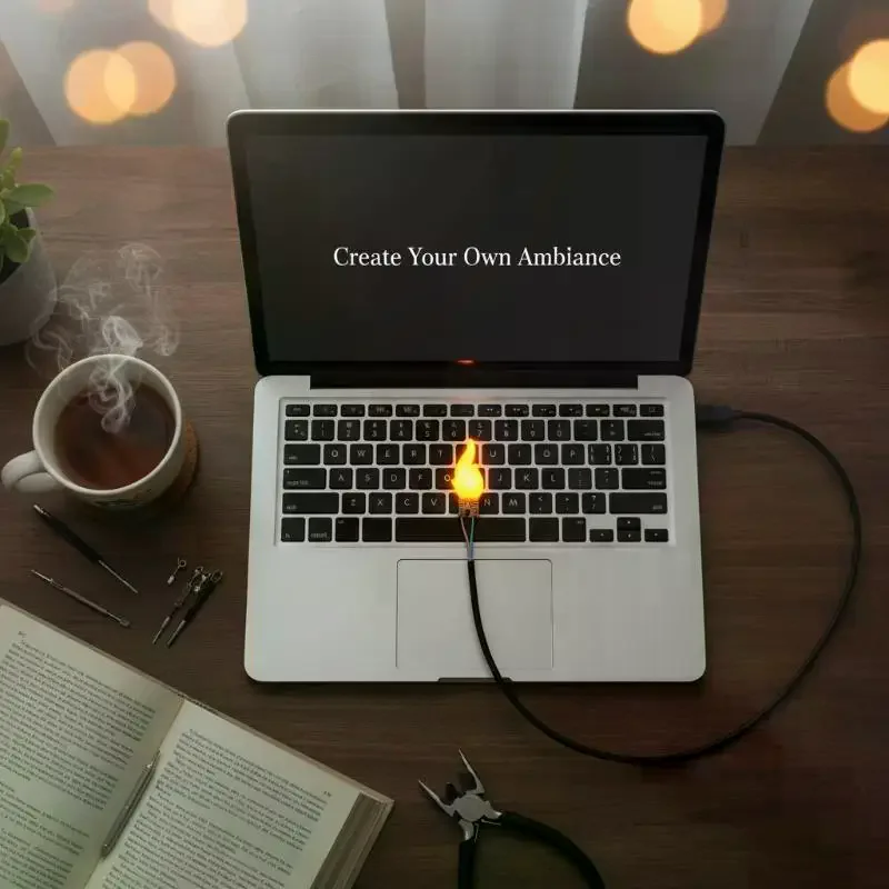DC5V 1800K LED Flash Candle Light With USB Interface Edison Flame Filament DIY Party Decorative Light Bulb Accessories