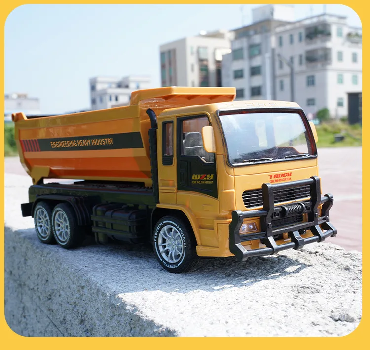 1:24 RC Tipper Engineering Car 2.4Ghz 6 Channel Alloy and Plastic Tipping Bucket Remote Control Dump Truck for Children\'s Gifts