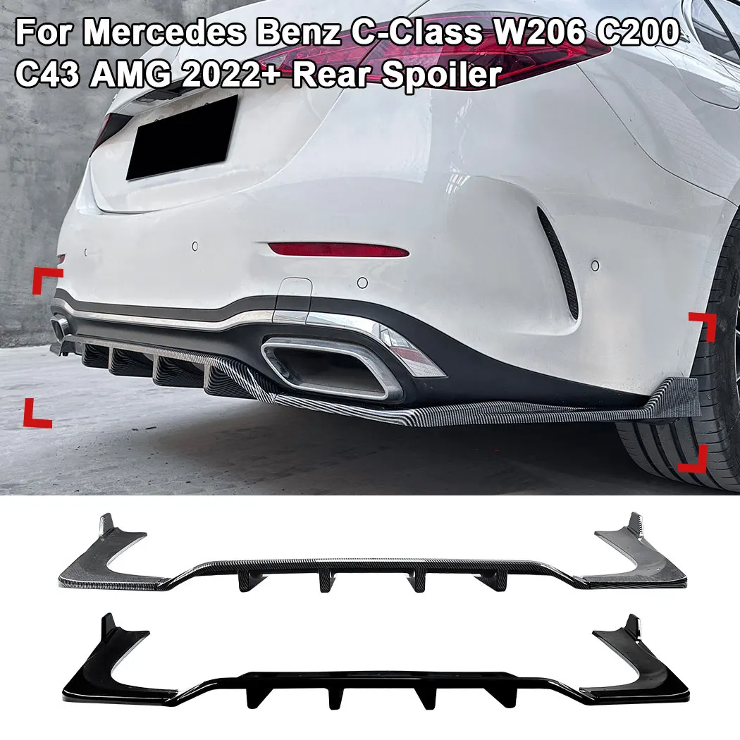 

Rear Bumper Lip Rear Corner Integrated Spoiler Body Exterior Guard Modified For Mercedes Benz C-Class W206 C200 C43 AMG 2022+