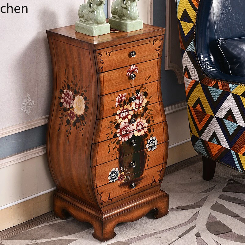 

HTT seven-chest cabinet corner few sofa side cabinet decorative storage living room drawer small storage