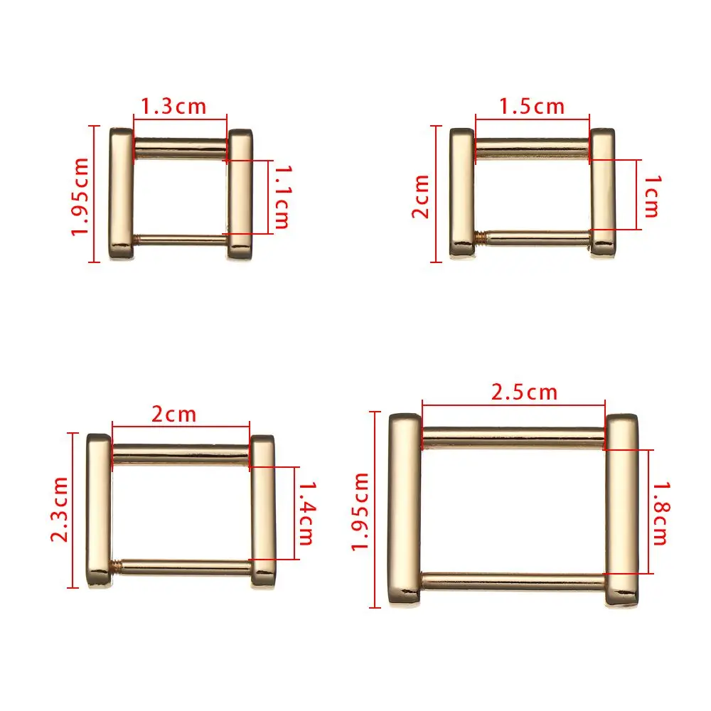 13/20/25mm Detachable Open Rectangle Screw Rings Buckle Strap Connector for Leather Craft Bag Strap Belt Handle Shoulder Webbing