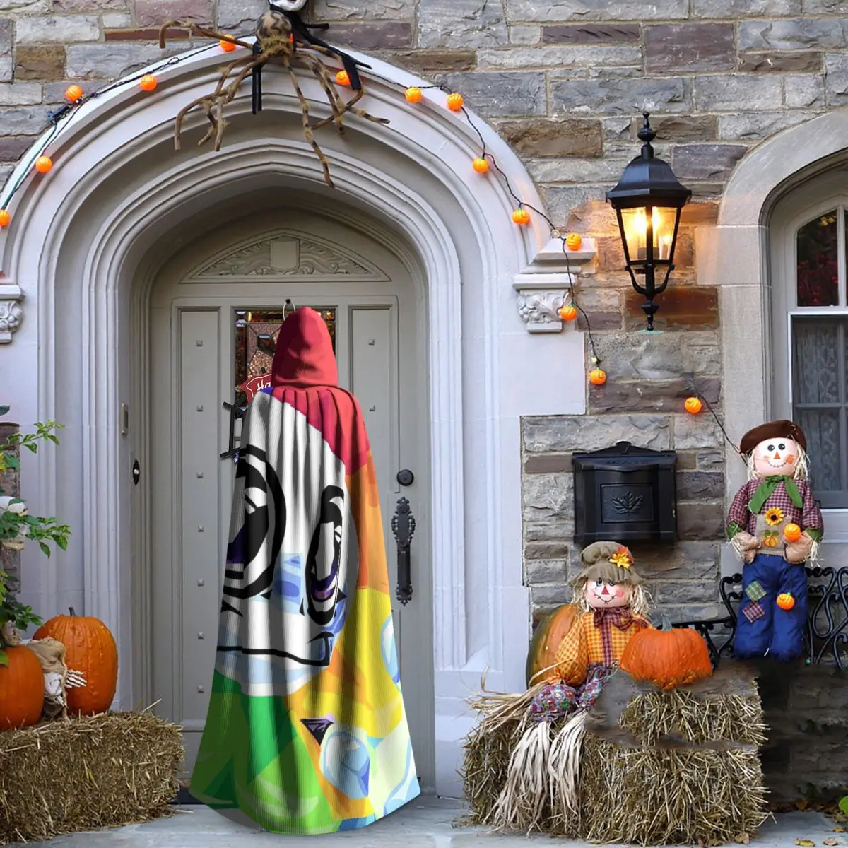 عباءة دانديز وورلد داندي طويلة بغطاء للرأس للساحرة في القرون الوسطى زي تنكري لحفلات الهالوين للبالغين من الجنسين