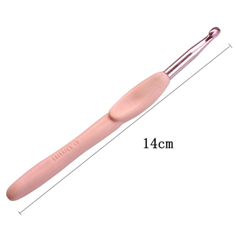 8pcs/Set Pink Color Knitting Needles Soft Handle Aluminum Crochet Hooks For Knit DIY Crafts Loom Tool 2.5~6.0mm