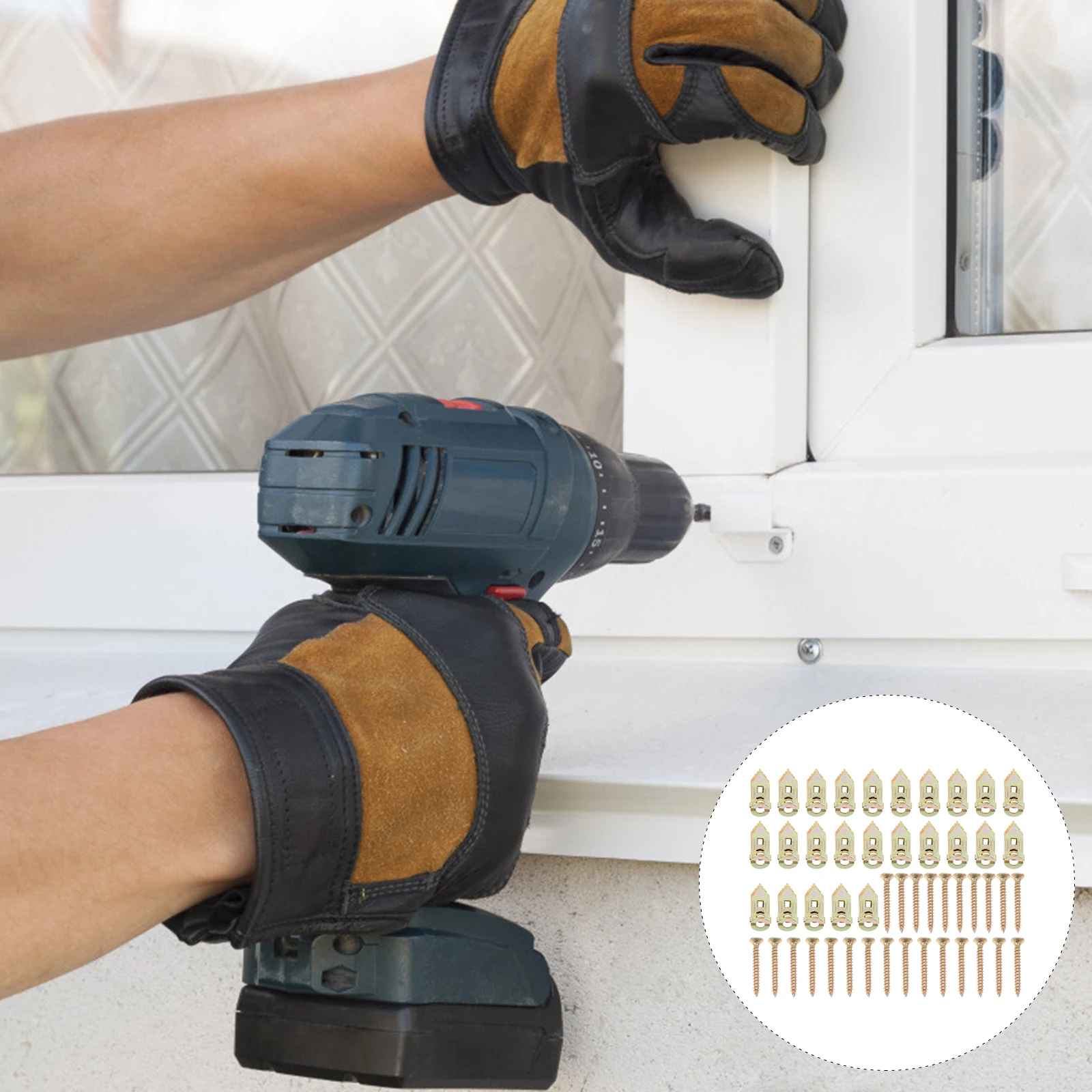 

50Pcs Steel Drywall Anchors Self-Drilling Percussion Type Expansion Screws Heavy Duty Wall Hanging Fixing Durable