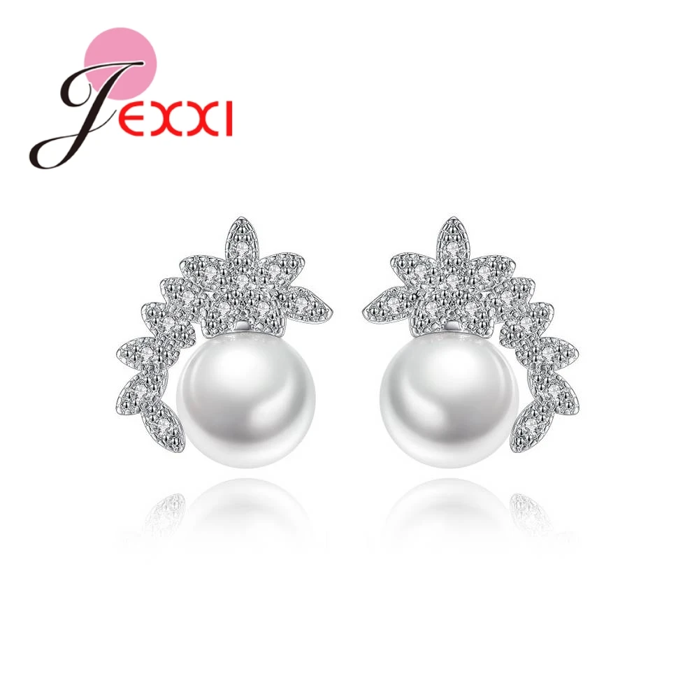 Stud Earrings Leaves Crown Modelling 925 Sterling Silver Color Punk Folk Dance Competition Beautiful Ornaments For Lady