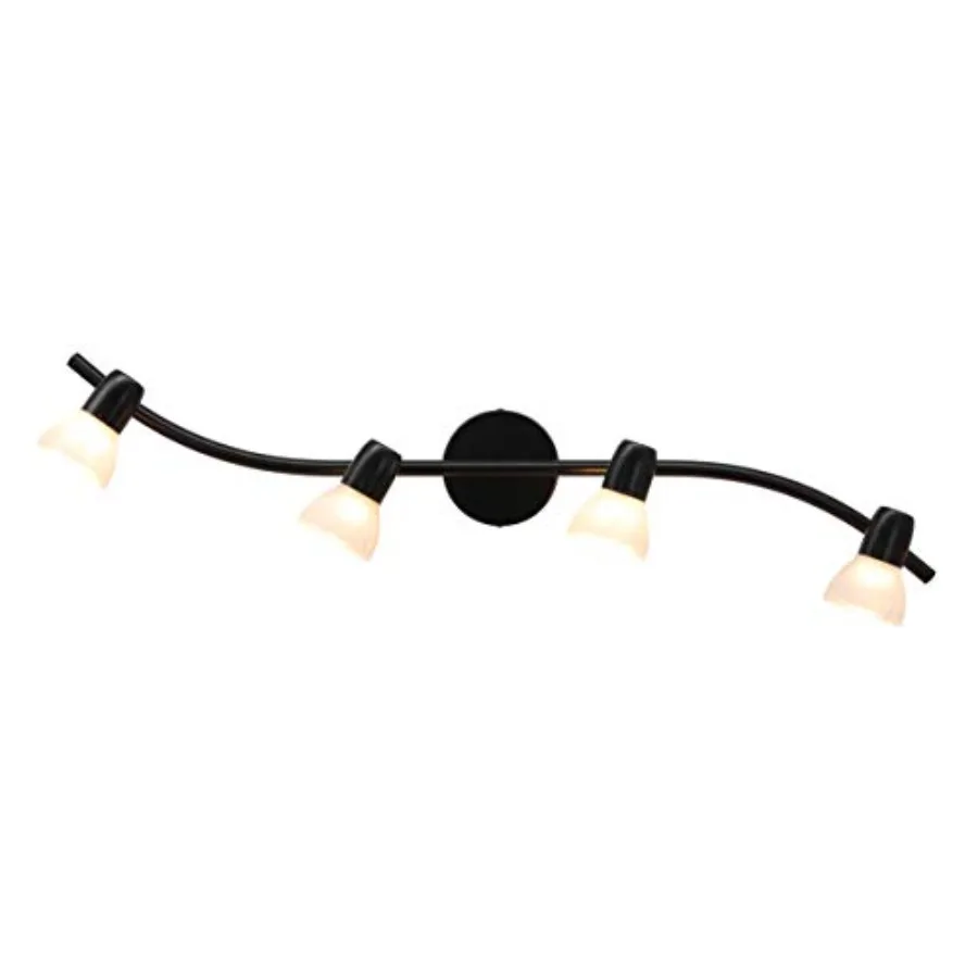 

Track Lighting 4 Light Modern Black Curved Kitchen Track Ceiling Light Fixtures XB-TR1223-4-MBK