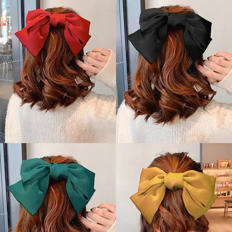 1PC New Fashion Big Bow Elastic Hair Bands Ponytail Scarf Hair Ties Women Scrunchies Hair Accessories