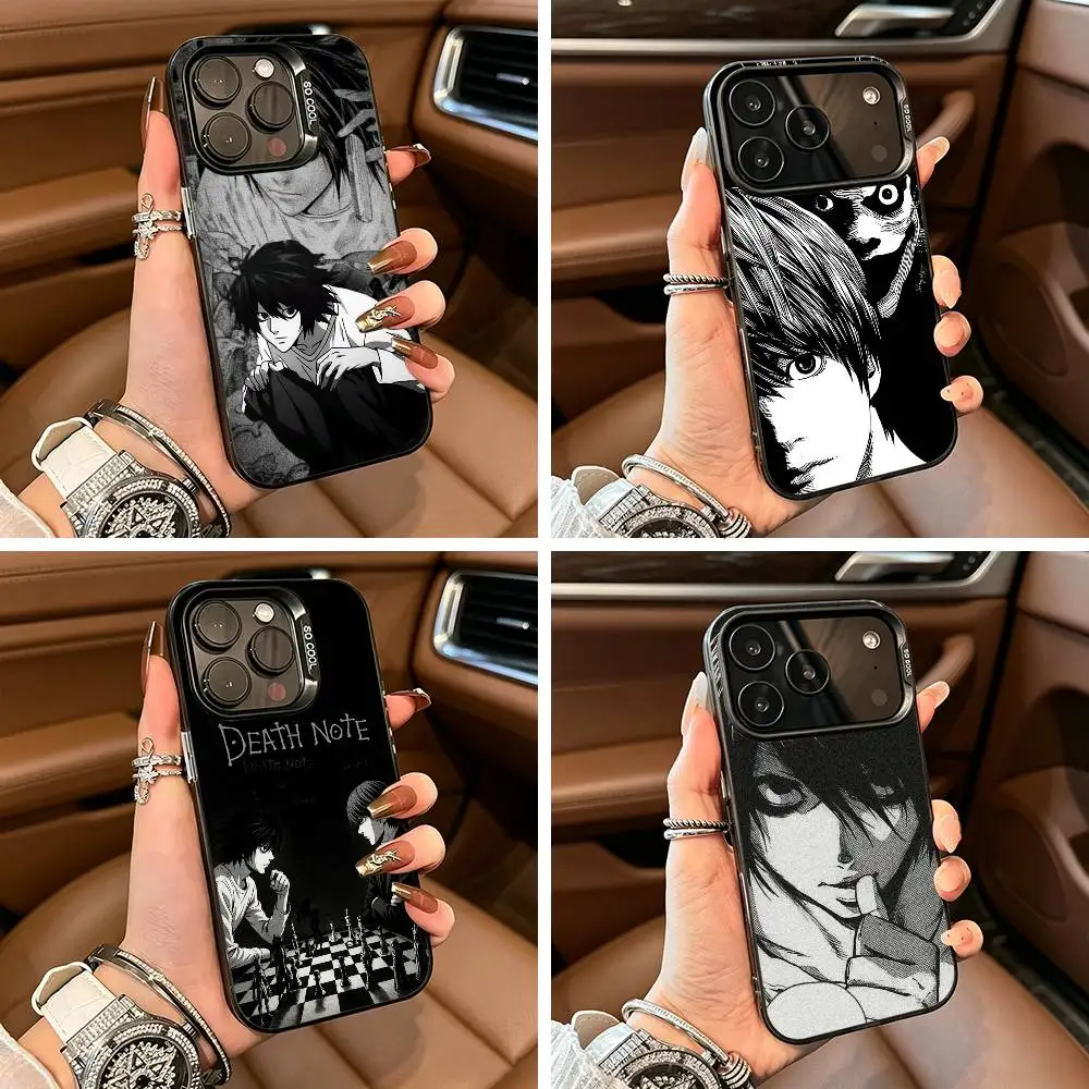 

D-Death N-Note L Lawliet-DNLL Phone Case For iPhone 17,16,15,14,13,12,11 Plus Pro Max Colored Silver Phone Case