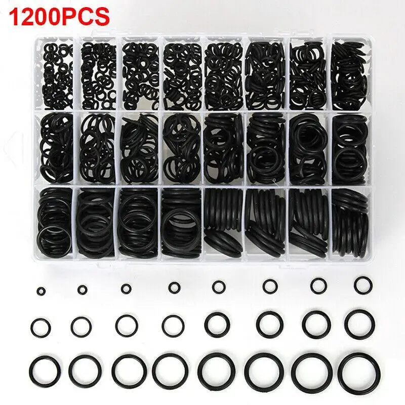 O Rings Rubber Sealing O-rings Nitrile Washer Seals Damper Waterproof Repair Rubber Assortment Kit Set of Sealing Ring Box