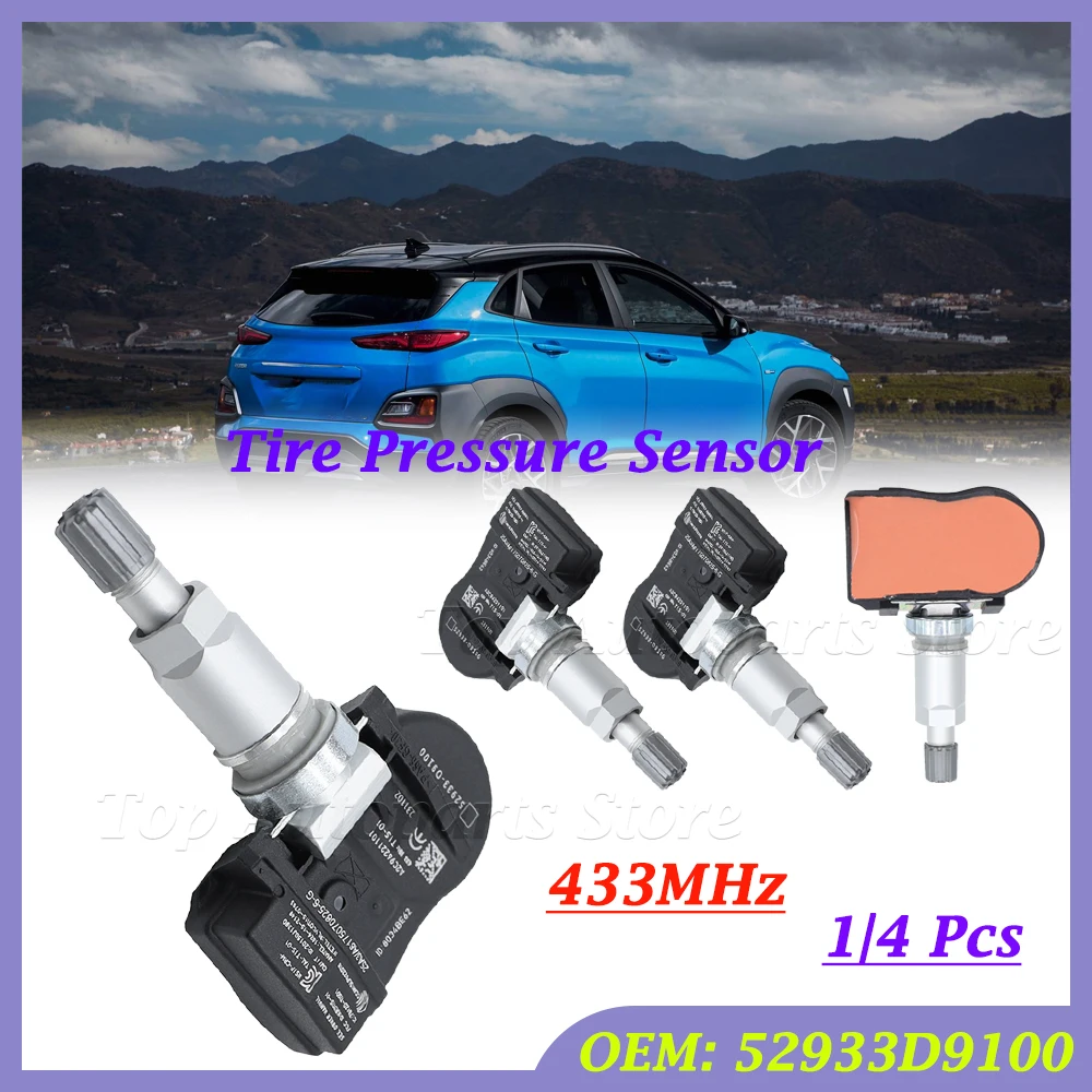 52933D9100 For Kia Sportage Optima Picanto Sorento Soul For Hyundai Elantra G90 i30 i40 Ioniq Kauai 433MHz Tire Pressure Sensor