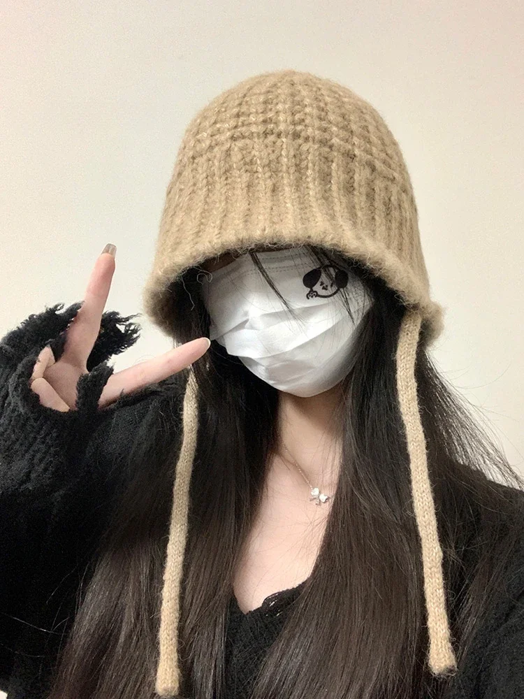 

Simple Fashion Wool Fisherman Hat Women's New Autumn and Winter Warm Face Small Baotu Hat Korean Ear Protection Knitted Hat