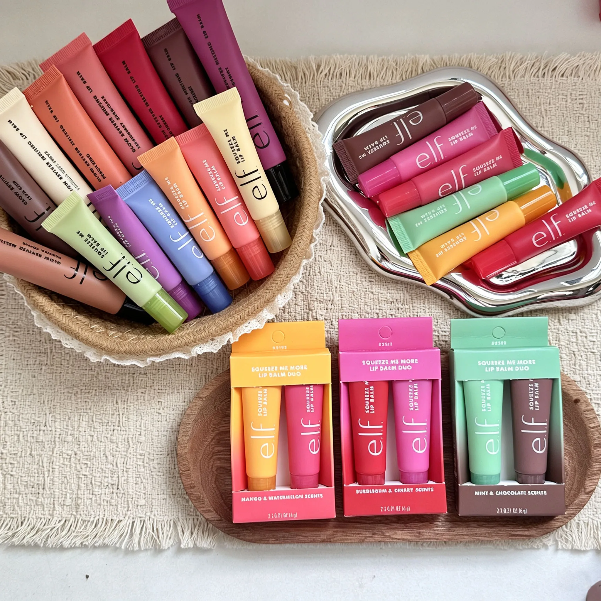 Beauty Makeup E.l.f Moisturize Lip Balm Duo Glow Reviver Lip Oil Glimmer Camo Liquid Blush Hydrated Radiant Rich Color Rendering