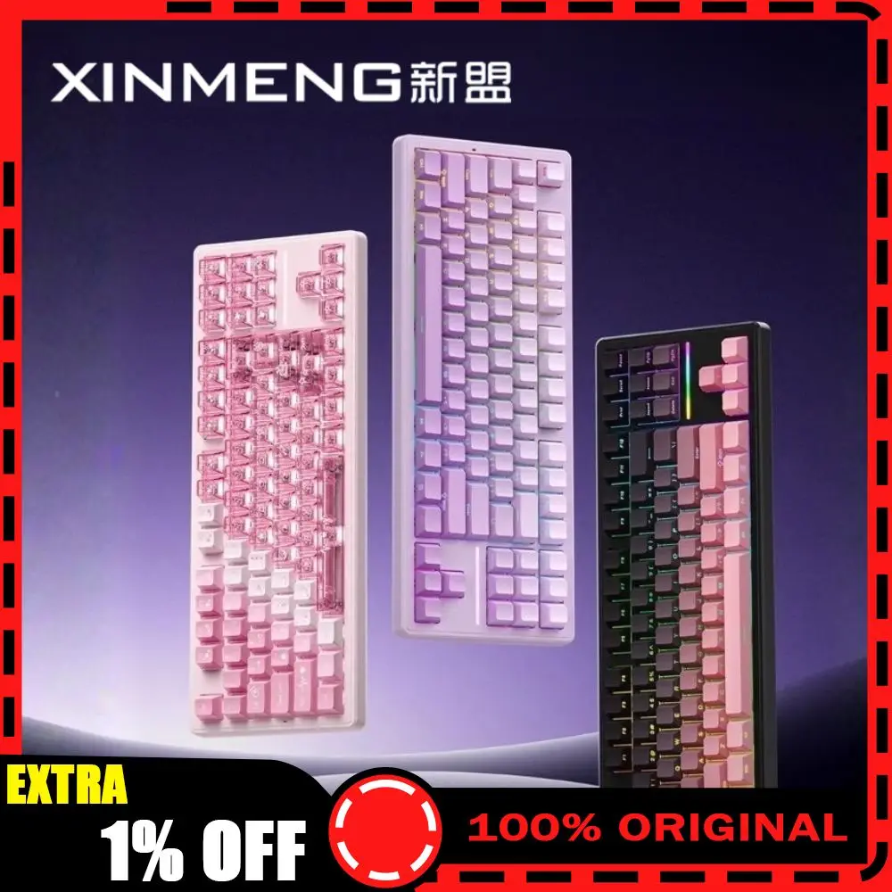 

Xinmeng S87 PRO Wireless Bluetooth Mechanical Keyboard Dual 8K PC Gaming Office Low Latency Hot Plug ARGB Keyboard Gift PC