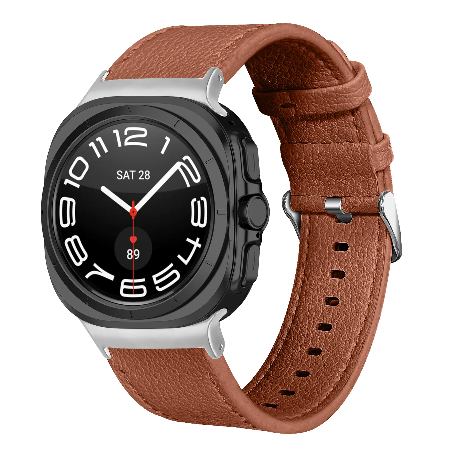 For Samsung Galaxy Watch 7 Ultra 47mm Leather Strap Double Side Leather Women Men Bracelet Correa For Watch 7 Ultra 47mm band