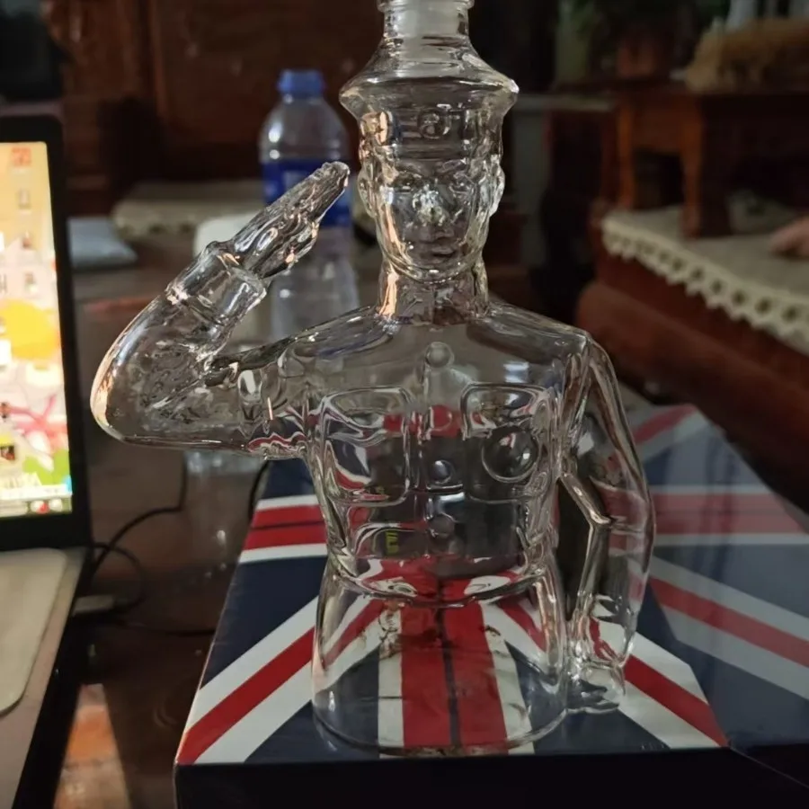Creative Always Loyal 250th Anniversary Commemorative Transparent Glass Whiskey Liquor Bottle For Bar Home Decoration Gift Set
