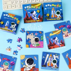 10 Boxes Cartoon Astronaut Paper Jigsaw Puzzle Toy for Kids Outer Space Theme Birthday Party Favors Pinata Fillers School Prizes
