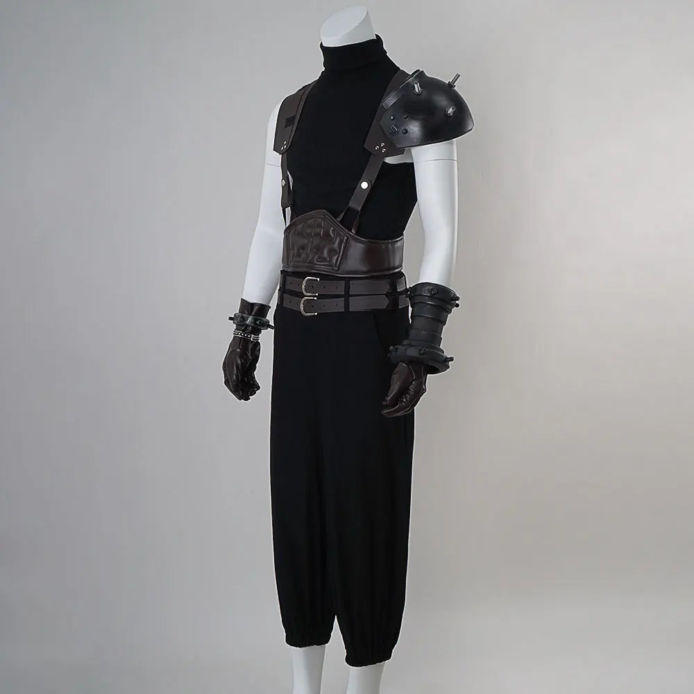 Game Final Cosplay Fantasy Cloud Strife Costume Fantasia FF7 Adult Men Vest Pants Belt Wig Outfits Halloween Carnival Party Suit