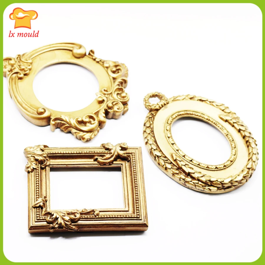 Baroque Style Retro Photo Frame Silicone Mold for Cake Decoration Fondant Icing Chocolates Sugarcraft DIY Resin Art Crafts