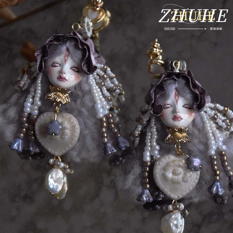 

ZHUHE Baroque Doll Earrings Neo-Gothic Style For Women Jewelry Accessories Party Gifts