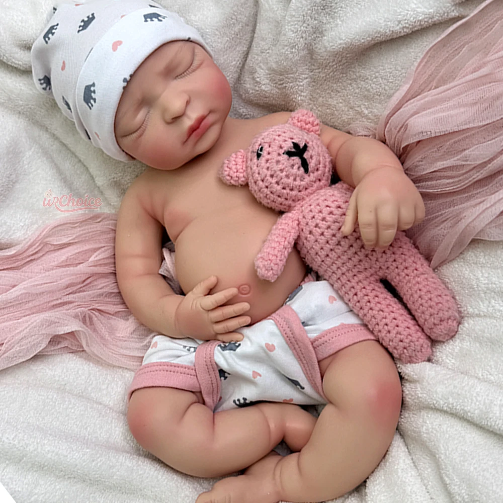 

Силиконовая кукла Reborn для маленьких девочек в натуральную величину, 17 дюймов, реалистичная утяжеленная моющаяся кукла, мягкий на ощупь, подарок для деменции, игрушка для пациентов