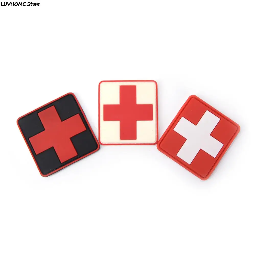 3D PVC Rubber Red Cross Flag Of Switzerland Swiss Cross Patch Medic Paramedic Tactical Morale Badge