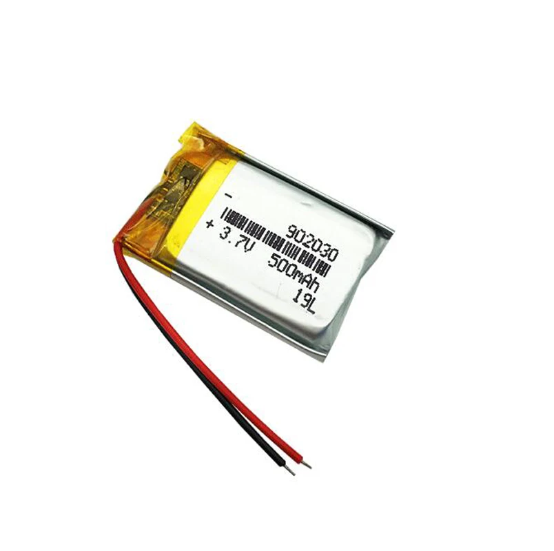 بطارية ليثيوم بوليمر قابلة لإعادة الشحن 3.7 فولت 500 مللي أمبير 902030   لنظارات الواقع الافتراضي سماعة بلوتوث LED بطاريات مدلك للمصابيح الأمامية 092030
