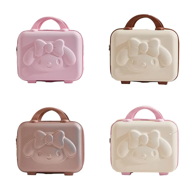 Sanrios Multifunctional 14/16 Inch Cosmetic Case Melody Cartoon Portable Large Capacity Can Be Hung Mini Trolley Suitcase