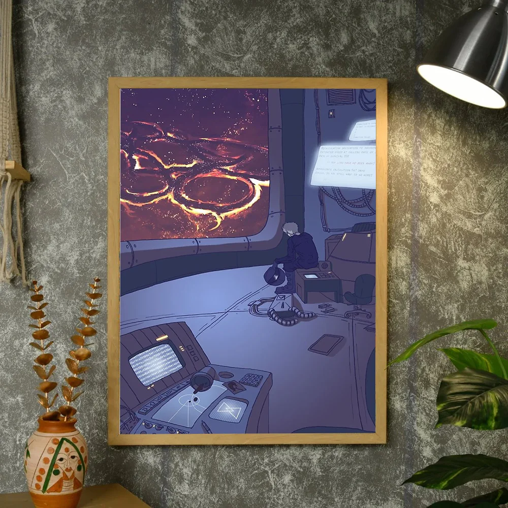 Vaporwave جدار الفن Cyberpunk Citycape المناظر الطبيعية المستقبلية قماش طباعة التكنولوجيا الجمالية غرفة ديكور الخيال العلمي الفني