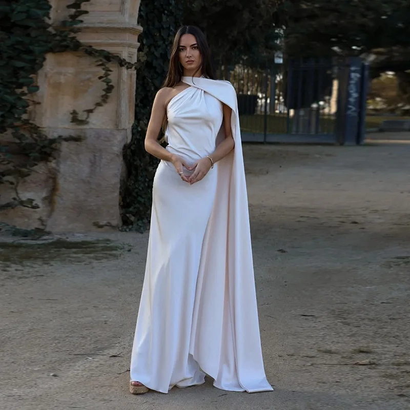 Vrouwen Backless Off Shoulder Bodycon Lange Jurk Sexy Satijnen Lint Mouwloze Vrouwelijke Gewaden 2024 Nieuwe Zomer Elegante Dame Feestjurk