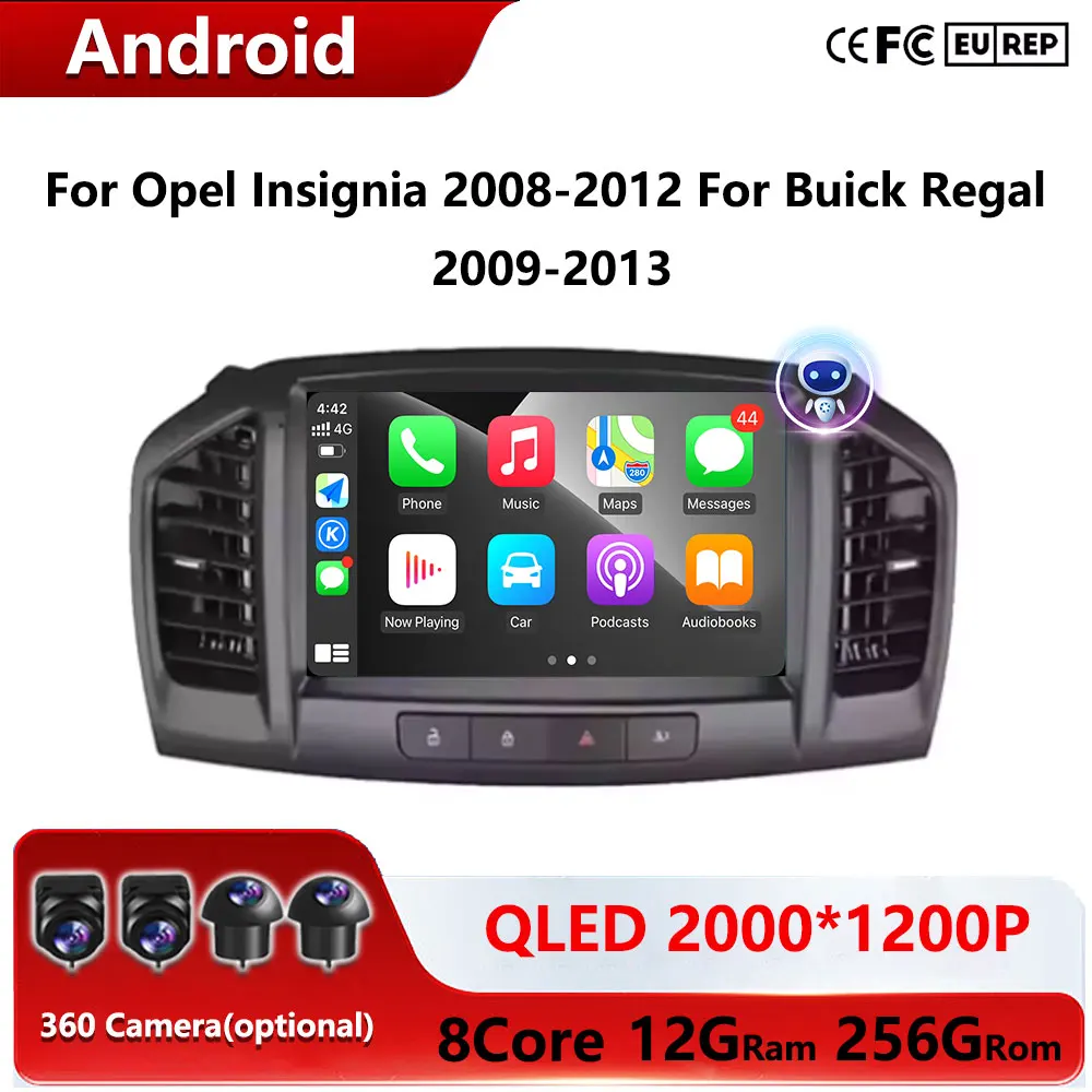 

GPS Stereo 4G Wifi No 2din tools Car Radio Carplay Android 16 For Opel Insignia 2008-2012 For Buick Regal 2009-2013 Navigation