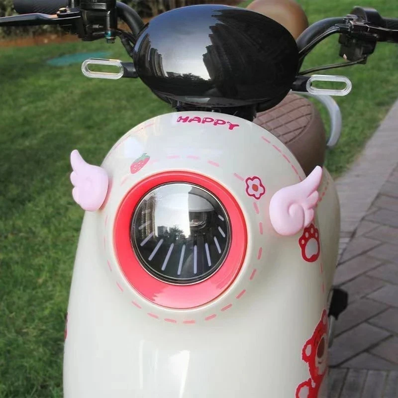 1 pair Motorcycle decoration accessories stickers spray paint angel wings helmet wings girls battery car clockwork cute pattern