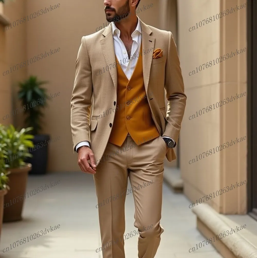 

New Formal Occasion Business Men Suit Groom Groomsman Wedding Party Prom Male Tuxedos 3 Piece Set Blazer Vest Pants