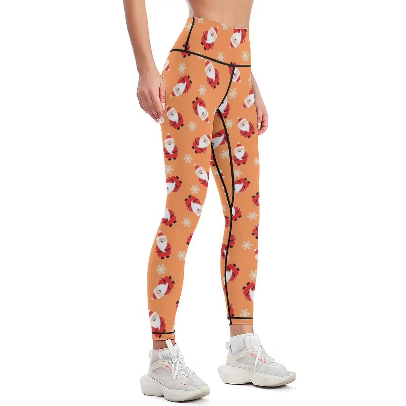 Christmas Santa Claus Light Bolls Xmas Ginger Biscuit Pattern Leggings sports for gym Women's sports sport pants Womens Leggings
