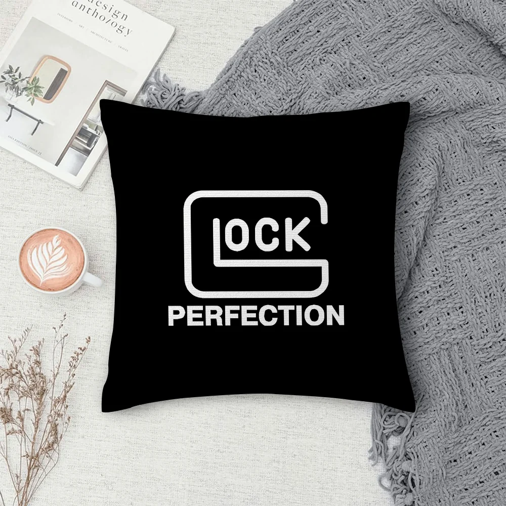 G-Glocks Tactical Firearms Pillow Case Sofa Decorative Home Double-sided Printing Short Plush Cushion Cover Throw Pillow Cover