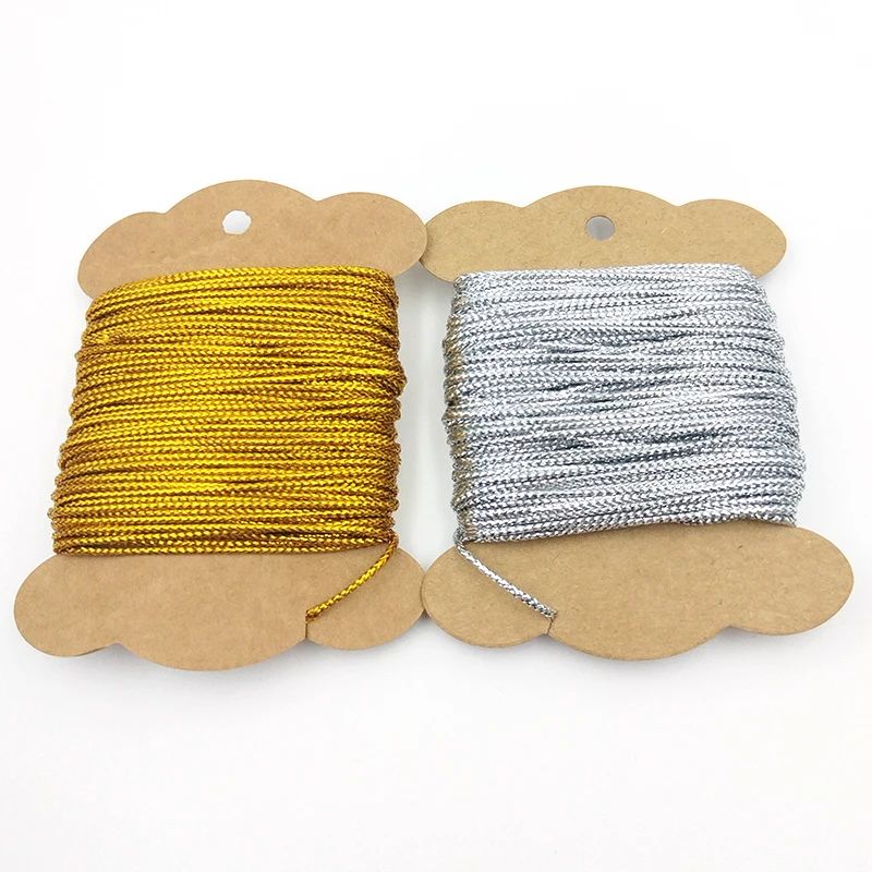 10 Meters 1/2MM Eight Gold Silver Non-elastic Cord DIY Gift Baking Label Paper Packaging Hanging Rope Tag Rope
