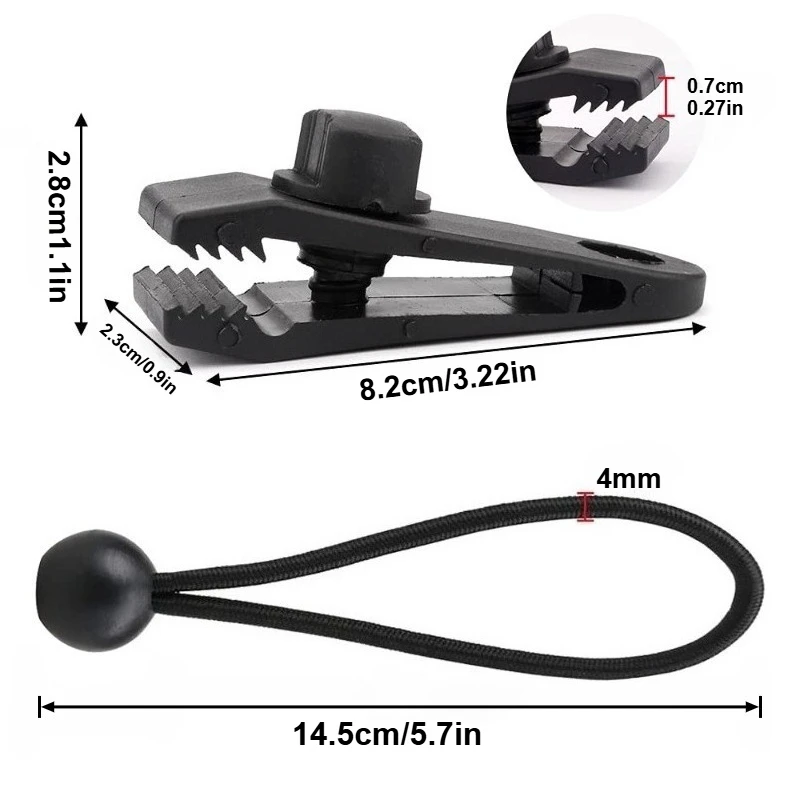 Popular 10/20Piece Tarpaulin Attachment Clip, Tarpaulin Hook, Windproof Camping Tent Clip, Sun and Windproof Clip Accessory