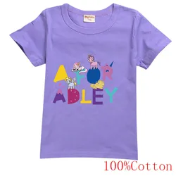 2-16Y 2024 Summer Fashion A FOR ADLEY T Shirt Kids Costume Short Sleeve Tee Tops Teenagers Boys Cotton T-shirt Baby Girls TShirt