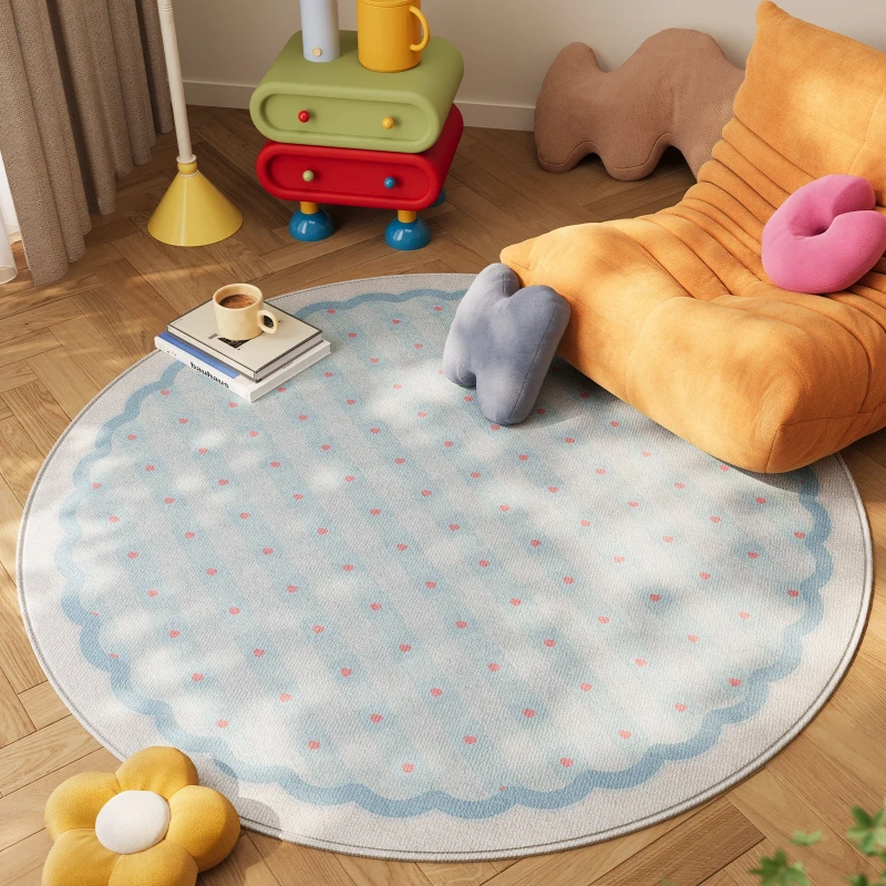 Round Living Room Carpet Wear-resistant Stain-resistant Floor Mat Minimalist Bedroom Rug Large Size Carpets Home Decor Alfombra