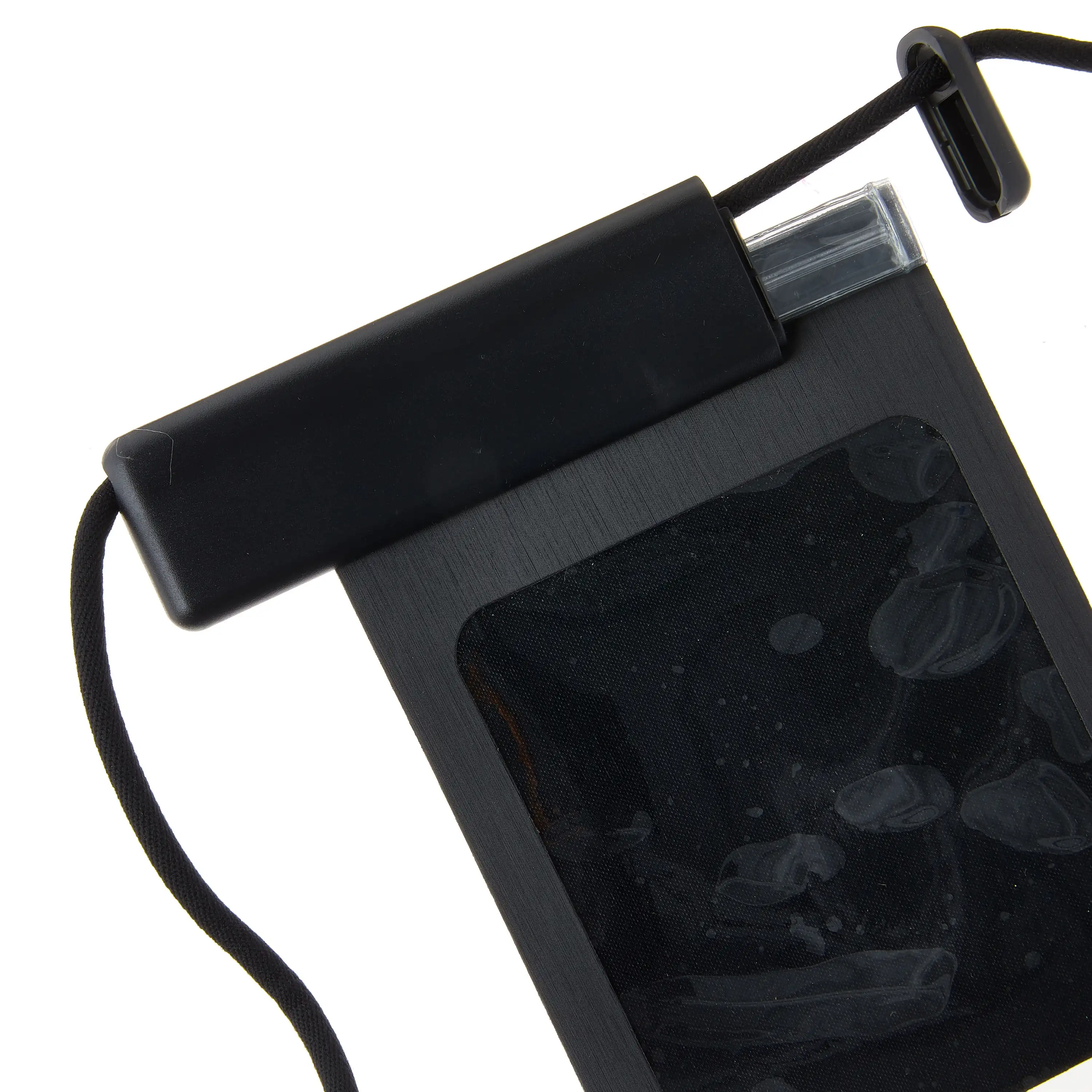 حقيبة مقاومة للماء مع حبل قابل للتعديل، أسود