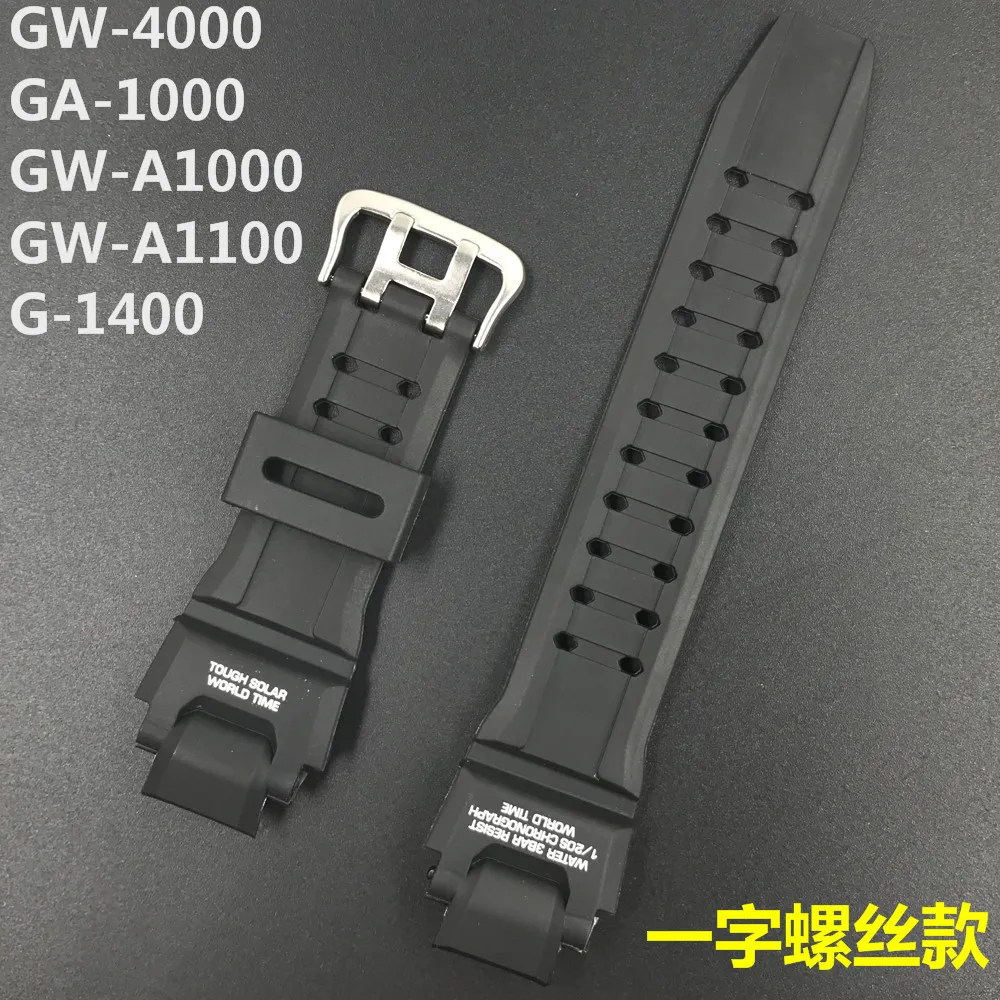 Watch strap for Casio Band GA1000 / 1100 GW4000 / A1100 G1400 Rubber pu watchband