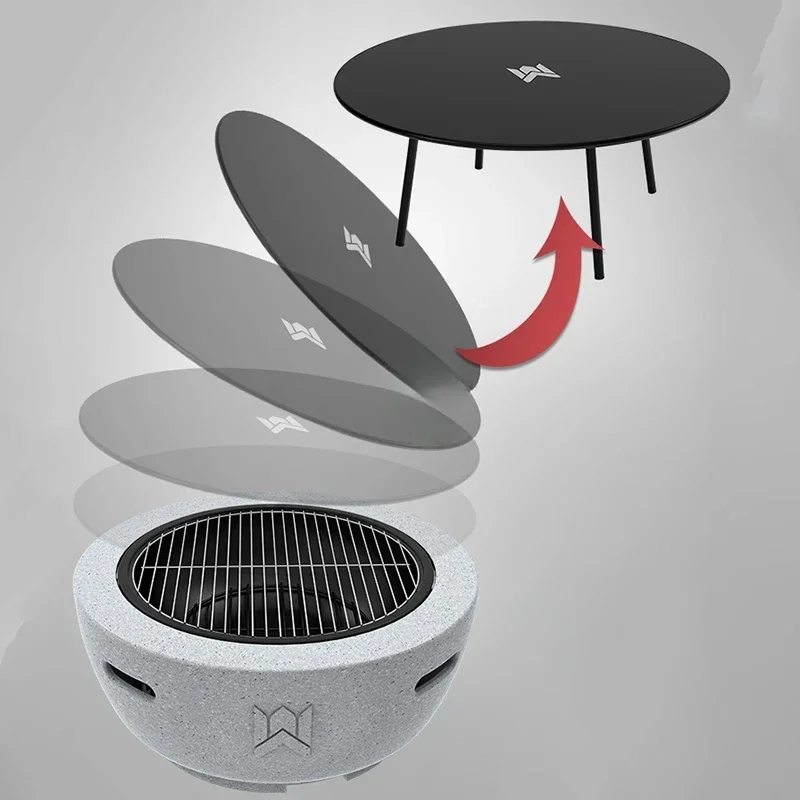 

Nordic Minimalist Fire Pits Outdoor Garden Bonfire Party Grilled Brazier Table Camping Furnace Home Indoor Heating Grill Stand