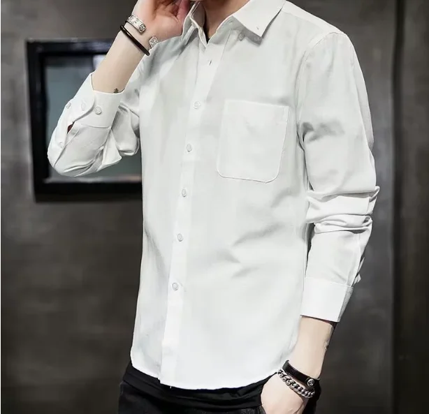 

Spring and autumn business long sleeve shirt men's slim shirt trend casual men's clothing