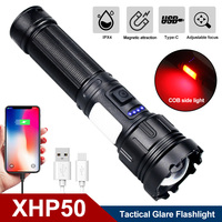 20W Super Bright Tactical White Flashlight Rechargeable With Battery Portable LED light Outdoor Camping Hiking Hunting Torch